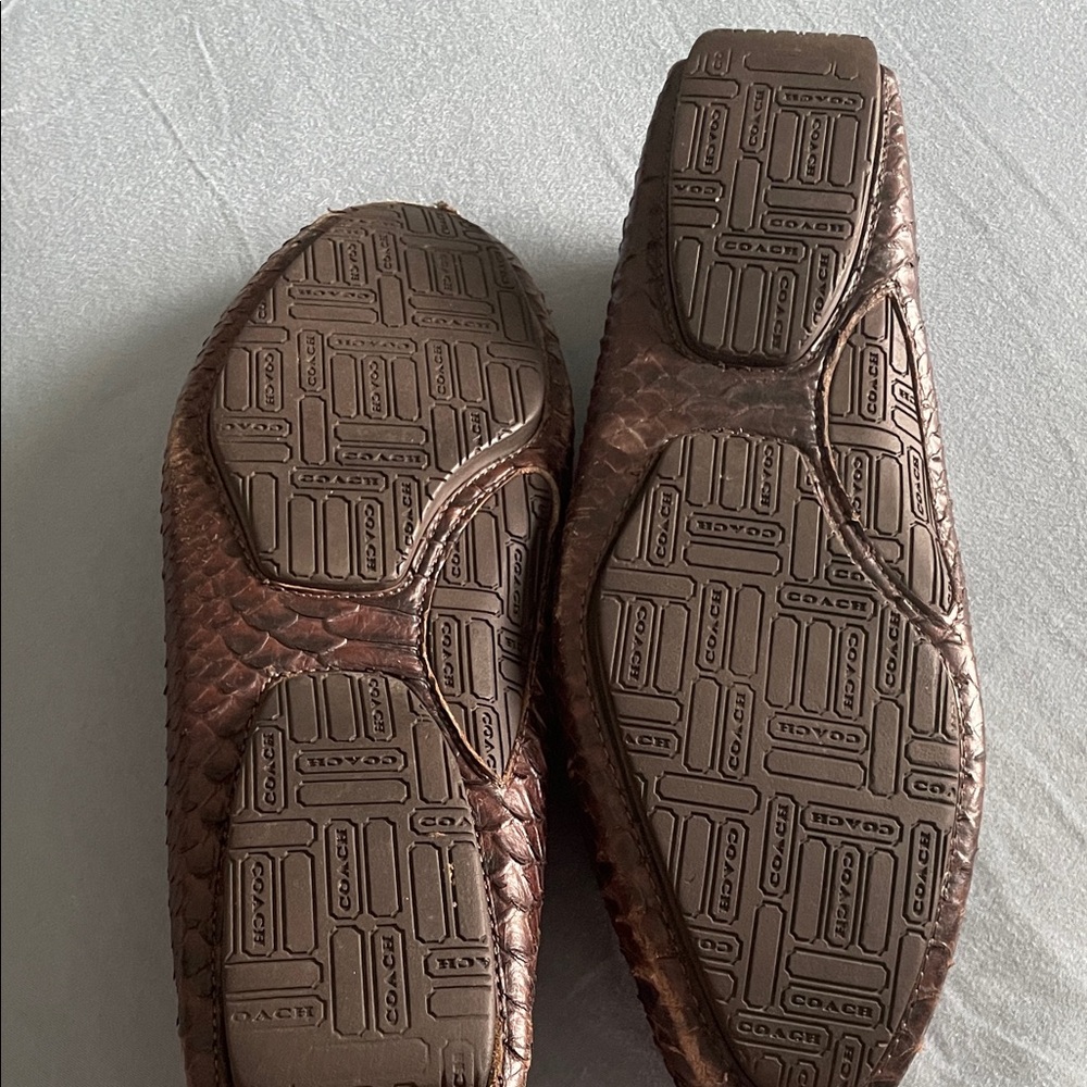 Coach Dark Brown Boa real snake skin Men's Loafers - Picture 7 of 7